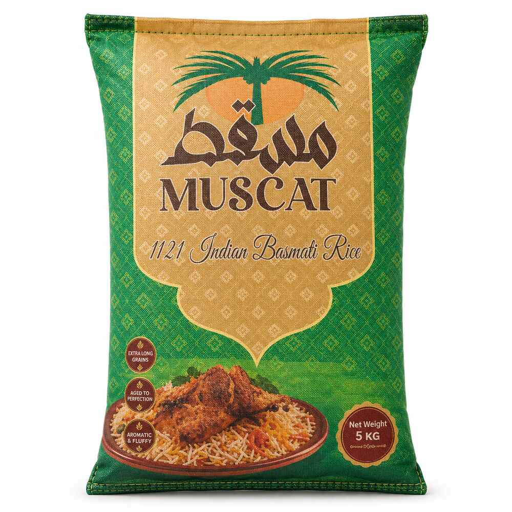 Muscat Indian Basmati Rice (Mchele wa Basmati wa Muscat kutoka India) – 5 KG